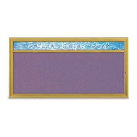 United Visual Products Corkboard, 72"x36", Amethyst/Gold UV433H1-GOLD-AMETHY