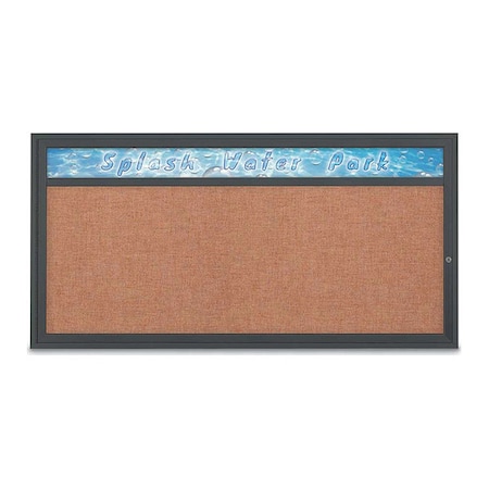 United Visual Products Corkboard, 72"x36", Cinnabar/Black UV433H1-BLACK-CINNABA