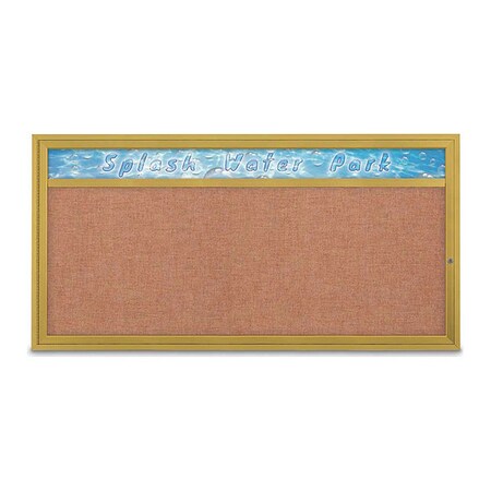 United Visual Products Corkboard, 72"x36", Cinnabar/Gold UV433H1-GOLD-CINNABA