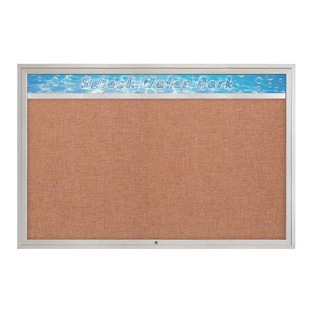 United Visual Products Corkboard, 72"x48", Cinnabar/Satin UV434H1-SATIN-CINNABA