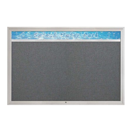 United Visual Products Corkboard, 72"x48", Medium Grey/Black UV434H1-BLACK-MEDGRY