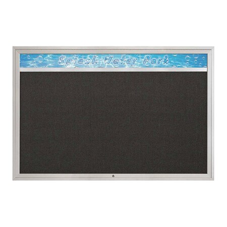 United Visual Products Corkboard, 72"x48", Black/Black UV434H1-BLACK-BLACK
