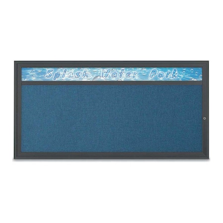 United Visual Products Corkboard, 72"x36", Ultramarine/Black UV433H1-BLACK-ULTMAR