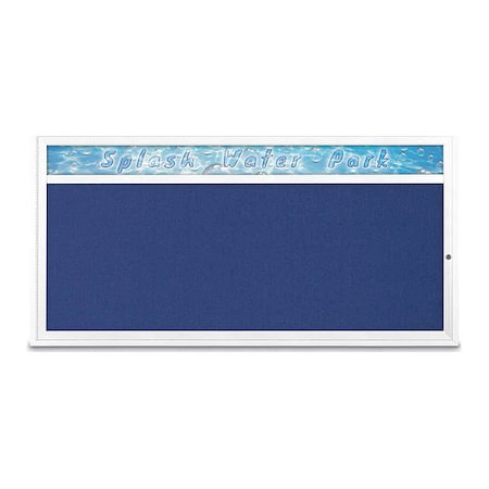 United Visual Products Corkboard, 72"x36", Cobalt Accent/White UV433H1-WHITE-COBACC