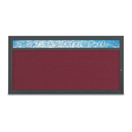 United Visual Products Corkboard, 72"x36", Deep Burgundy/Black UV433H1-BLACK-DBURGU