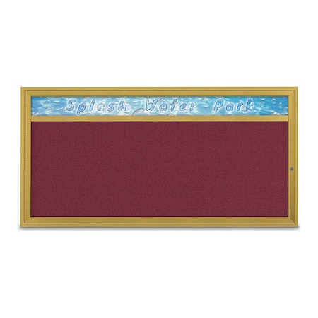 United Visual Products Corkboard, 72"x36", Deep Burgundy/Gold UV433H1-GOLD-DBURGU