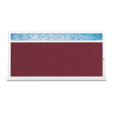 United Visual Products Corkboard, 72"x36", Deep Burgundy/White UV433H1-WHITE-DBURGU