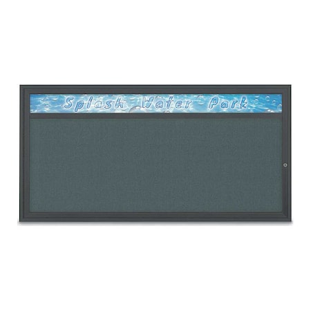 United Visual Products Corkboard, 72"x36", Blue Spruce/Black UV433H1-BLACK-BLSPRU