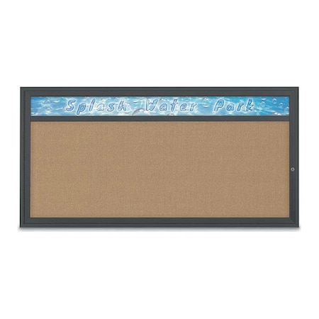 United Visual Products Corkboard, 72"x36", Buff/Black UV433H1-BLACK-BUFF