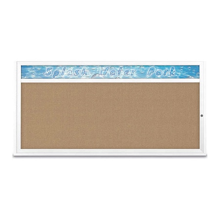 United Visual Products Corkboard, 72"x36", Buff/White UV433H1-WHITE-BUFF