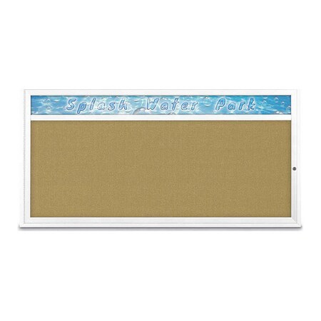 United Visual Products Corkboard, 72"x36", Keylime/White UV433H1-WHITE-KEYLIME