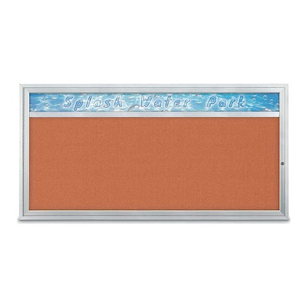 United Visual Products Corkboard, 72"x36", Apricot/Satin UV433H1-SATIN-APRICOT