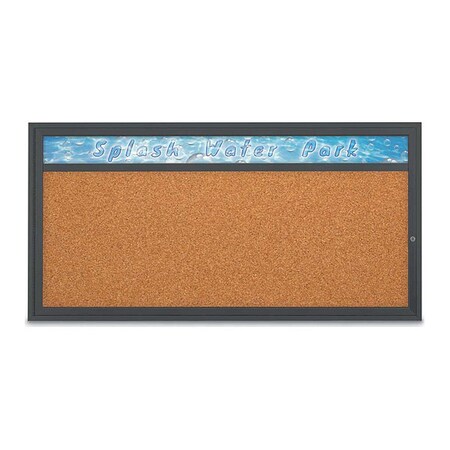 United Visual Products Corkboard, 72"x36", Cork/Black UV433H1-BLACK-CORK