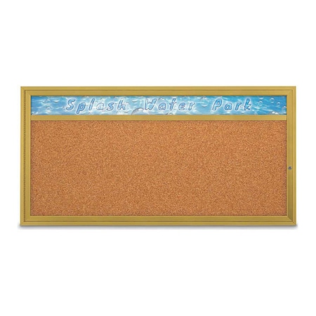 United Visual Products Corkboard, 72"x36", Cork/Gold UV433H1-GOLD-CORK