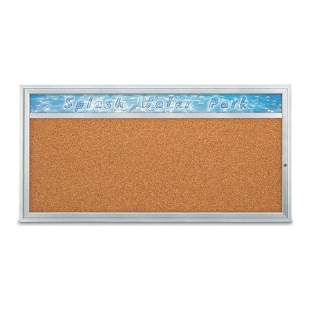 United Visual Products Corkboard, 72"x36", Cork/Satin UV433H1-SATIN-CORK
