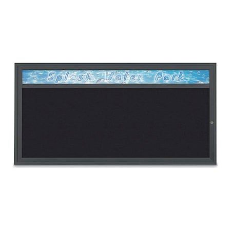 United Visual Products Corkboard, 72"x36", Rubber/Black UV433H1-BLACK-RUBBER
