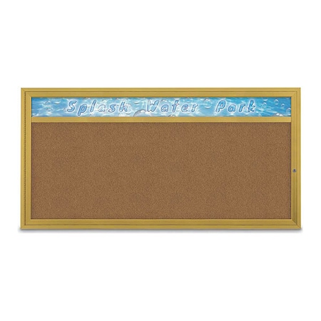 United Visual Products Corkboard, 72"x36", Synthetic Cork/Gold UV433H1-GOLD-FORBO