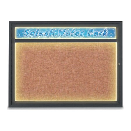 United Visual Products Corkboard, 48"x36", Cinnabar/Black UV451HILED1-BLACK-CINNABA