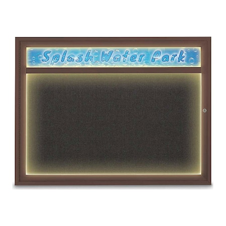 United Visual Products Corkboard, 48"x36", Black/Bronze UV451HILED1-BRONZE-BLACK