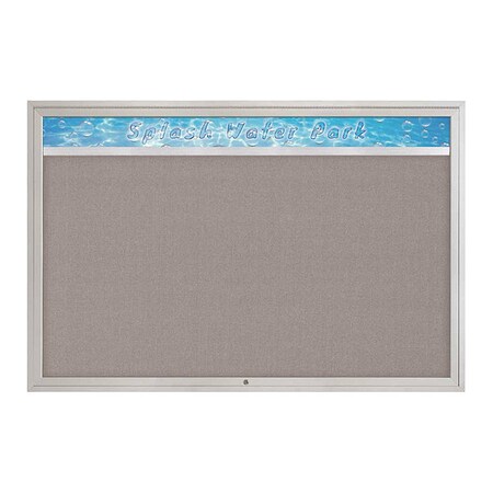 United Visual Products Corkboard, 72"x48", Pearl/Satin UV434H1-SATIN-PEARL