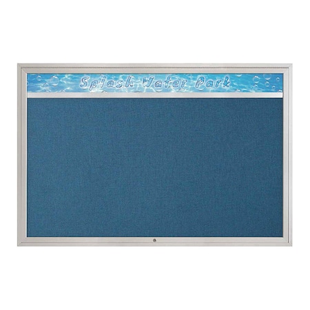 United Visual Products Corkboard, 72"x48", Ultramarine/Black UV434H1-BLACK-ULTMAR