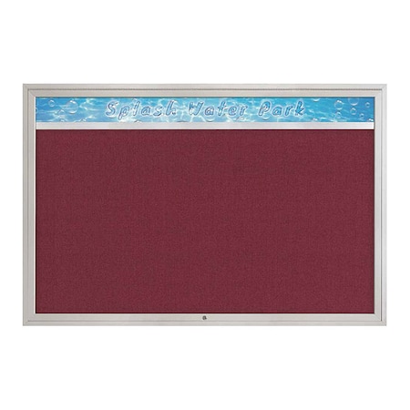 United Visual Products Corkboard, 72"x48", Deep Burgundy/Gold UV434H1-GOLD-DBURGU