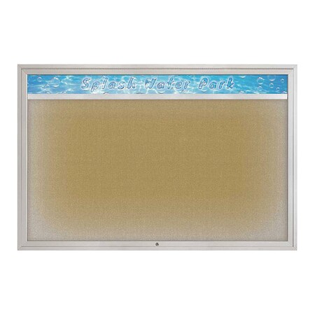United Visual Products Corkboard, 72"x48", Keylime/Satin UV434H1-SATIN-KEYLIME