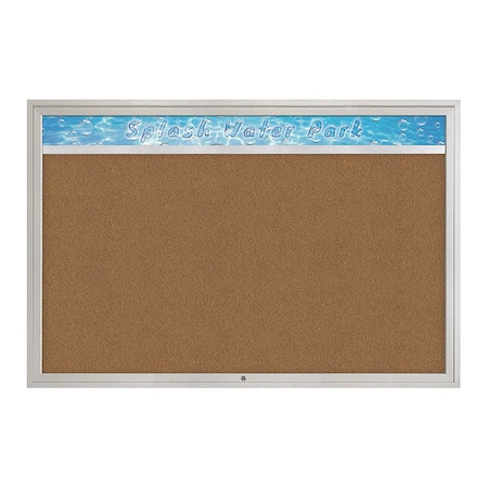 United Visual Products Corkboard, 72"x48", Synthetic Cork/Satin UV434H1-SATIN-FORBO