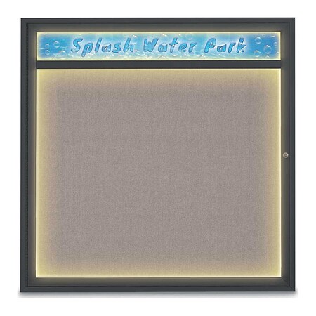 United Visual Products Corkboard, 48"x48", Pearl/Black UV451HILED48-BLACK-PEARL