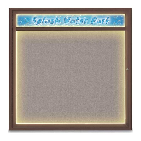 United Visual Products Corkboard, 48"x48", Pearl/Bronze UV451HILED48-BRONZE-PEARL