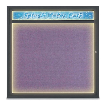 United Visual Products Corkboard, 48"x48", Amethyst/Black UV451HILED48-BLACK-AMETHY