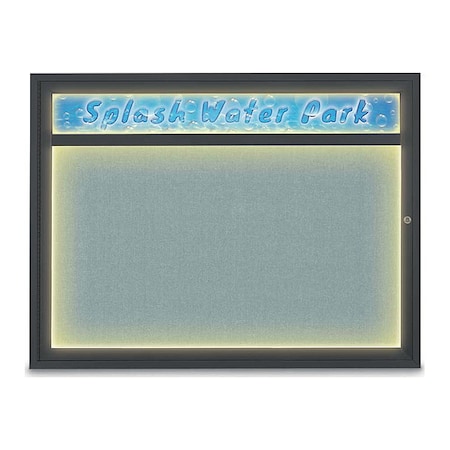 United Visual Products Corkboard, 48"x36", Cloud/Black UV451HILED1-BLACK-CLOUD