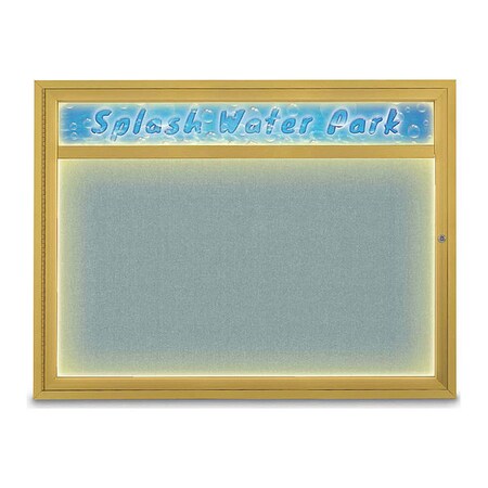 United Visual Products Corkboard, 48"x36", Cloud/Gold UV451HILED1-GOLD-CLOUD