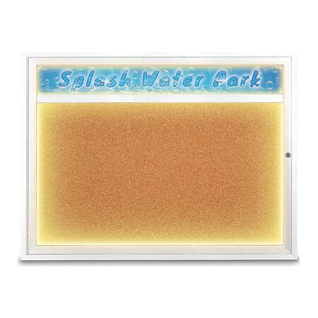 United Visual Products Corkboard, 48"x36", Cork/White UV451HILED1-WHITE-CORK