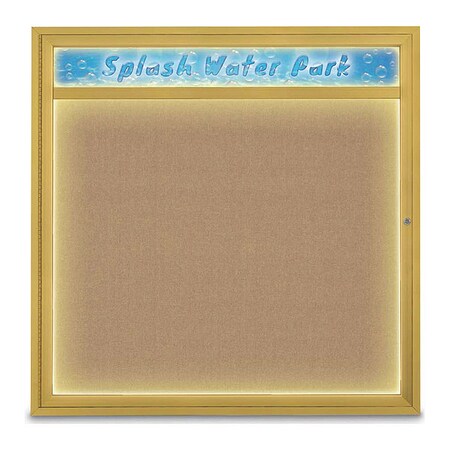 United Visual Products Corkboard, 48"x48", Buff/Gold UV451HILED48-GOLD-BUFF