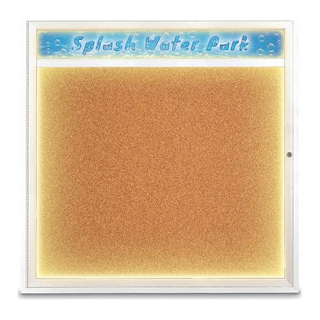 United Visual Products Corkboard, 48"x48", Cork/Satin UV451HILED48-SATIN-CORK