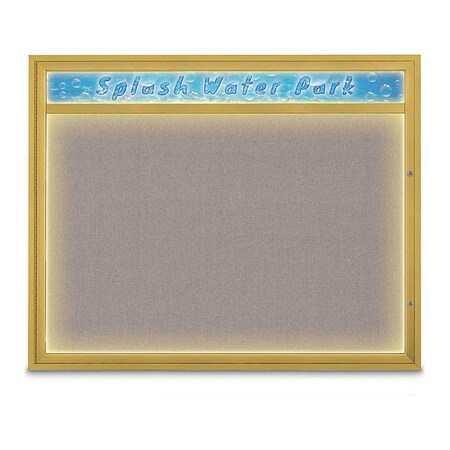 United Visual Products Corkboard, 60"x48", Pearl/Gold UV452HILED2-GOLD-PEARL
