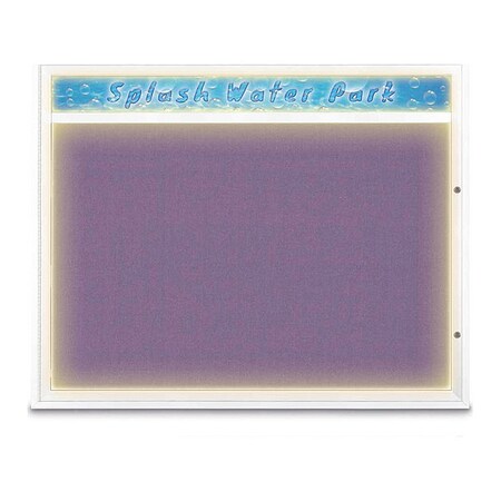 United Visual Products Corkboard, 60"x48", Amethyst/White UV452HILED2-WHITE-AMETHY