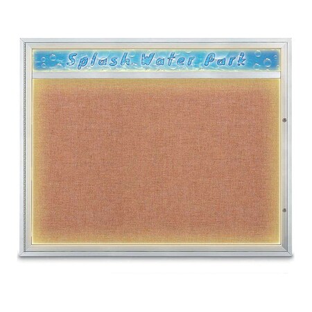 United Visual Products Corkboard, 60"x48", Cinnabar/Satin UV452HILED2-SATIN-CINNABA