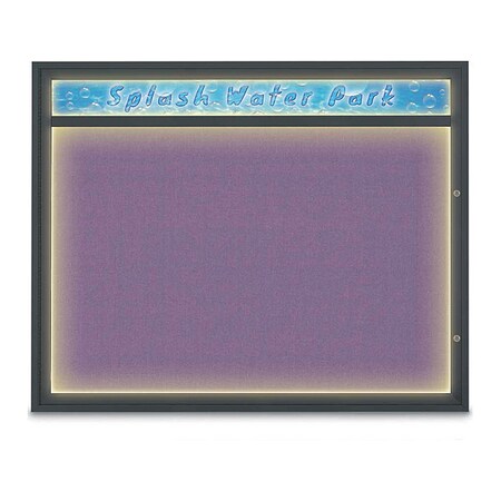 United Visual Products Corkboard, 60"x48", Amethyst/Black UV452HILED2-BLACK-AMETHY