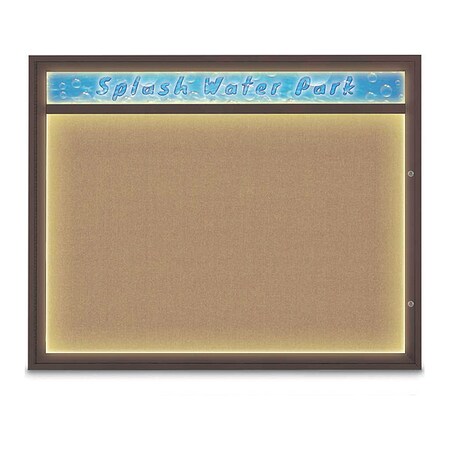 United Visual Products Corkboard, 60"x48", Buff/Bronze UV452HILED2-BRONZE-BUFF