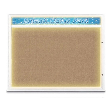 United Visual Products Corkboard, 60"x48", Buff/White UV452HILED2-WHITE-BUFF