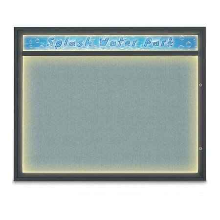 United Visual Products Corkboard, 60"x48", Cloud/Black UV452HILED2-BLACK-CLOUD