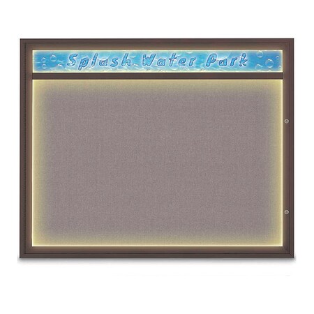 United Visual Products Corkboard, 60"x48", Surf/Bronze UV452HILED2-BRONZE-SURF
