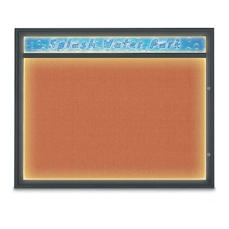 United Visual Products Corkboard, 60"x48", Apricot/Black UV452HILED2-BLACK-APRICOT