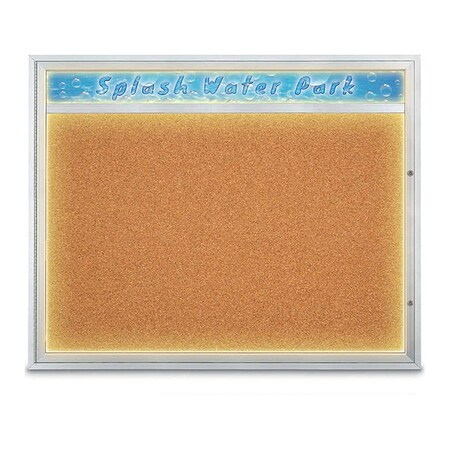 United Visual Products Corkboard, 60"x48", Cork/Satin UV452HILED2-SATIN-CORK
