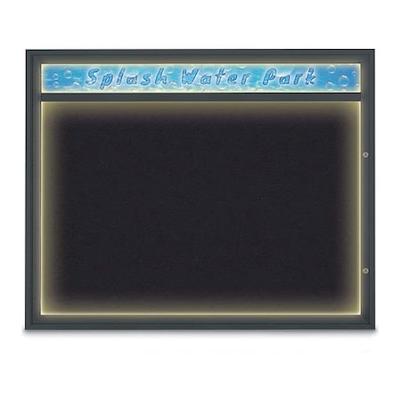 United Visual Products Corkboard, 60"x48", Rubber/Black UV452HILED2-BLACK-RUBBER