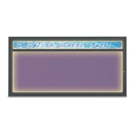 United Visual Products Corkboard, 72"x36", Amethyst/Black UV453HILED1-BLACK-AMETHY