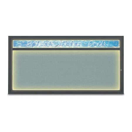United Visual Products Corkboard, 72"x36", Cloud/Black UV453HILED1-BLACK-CLOUD