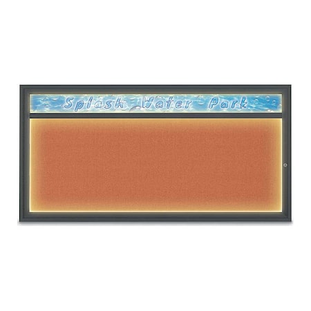 United Visual Products Corkboard, 72"x36", Apricot/Black UV453HILED1-BLACK-APRICOT